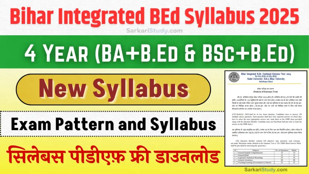 Bihar Integrated BEd Syllabus 2025